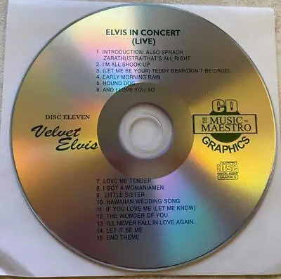 Elvis Presley Karaoke Cdg In Concert (live) Vol 11 Music Collection Cd+g Songs • $11.91