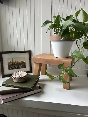 Vintage Farm House Shabby Hand Made Wooden Milk Step Stool Plant Stand Primitive • $98