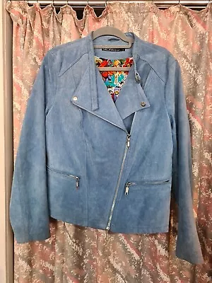 Sao Paulo Blue Suede Jacket Size 16  • $85