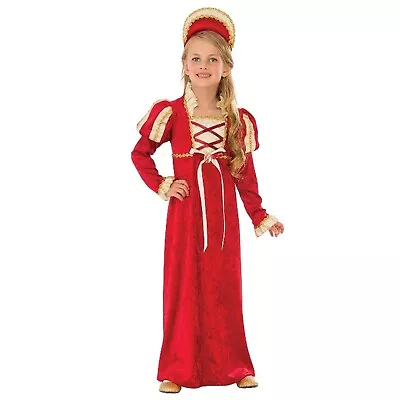 Red Medieval Princess Costume Girls Period Movie TV Book Week Dress Headpiece • $34.95