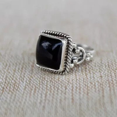 Black Onyx Jewelry Ring Handmade 925 Sterling Silver Statement Women Ring SA-238 • $10.71