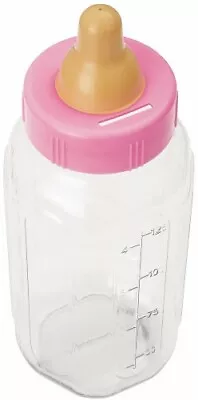 Giant Baby Bottle Pink / Blue Baby Shower Party Supplies Money Box Bank Favours • $12.29