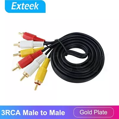 Premium 3RCA To 3 RCA M/M Cord Male AV Audio Video Composite Cable TV DVD AU • $7.75