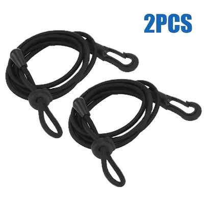 2PCS 120cm Kayak Boat Paddle Rope Leash Cord Black Replacement Lanyard Parts • $14.69