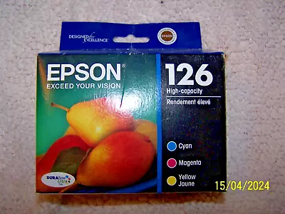 Epson T126520 126 High-Capacity Ink Cartridge 3 Pieces - Cyan/Magenta/Yellow • $12