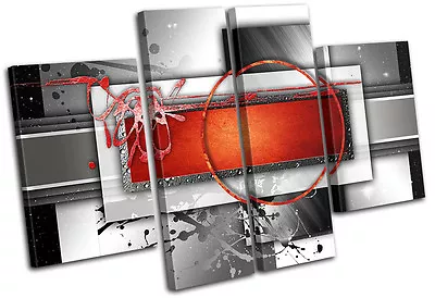 Modern Red  Abstract MULTI CANVAS WALL ART Picture Print VA • $104.99
