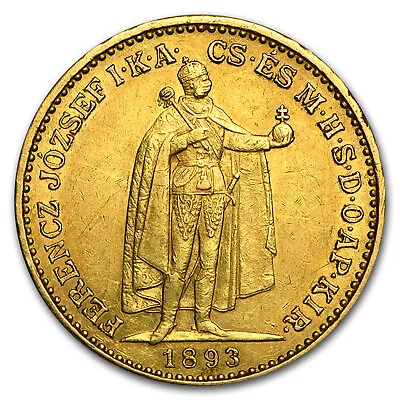 Hungary Gold 20 Korona Avg Circ (1892-1915) • $525.55