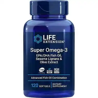 Life Extension Super Omega-3 EPA/DHA Fish Oil 120 Softgels Free Shipping • $18.50