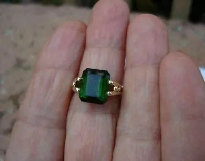 14k Yellow Gold Plated 3 CT Lab Created Green Emerald Solitaire Diamond • $76.64