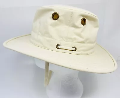 Classic TILLEY Vintage Hat Size 7 3/8 Cream Canvas Bucket Safari Travel Sun • $23