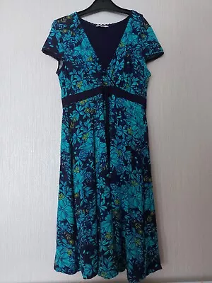 Marks And Spencer Per Una Turquoise/ Navy Dress • £12.99