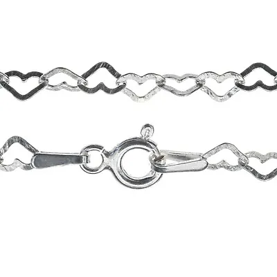 New 925 Sterling Silver Bracelet Children's Heart Link Jewellery - 6.5inch - 3mm • £5.54