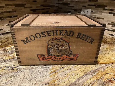Moosehead Wooden Beer Crate Wood Checkerboard Lid Crate Box • $149.95