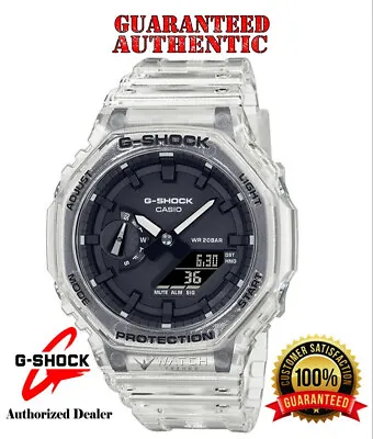 Casio G-Shock GA2100SKE-7A SKELETON Analog Digital Transparent White Watch • $83