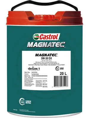 Castrol Magnatec 5W-30 Dx Sp Gf-6 Engine Oil 20L (3433354) • $341.40