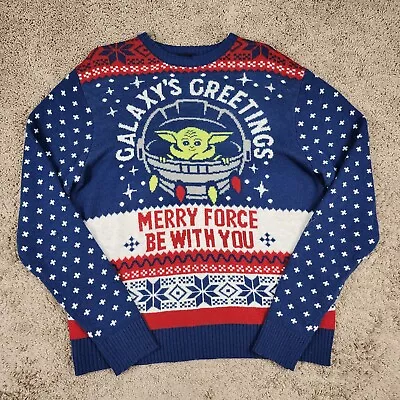 $24.99 • Buy Star Wars Ugly Christmas Sweater XL Blue Grogu Baby Yoda Holiday Party Novelty