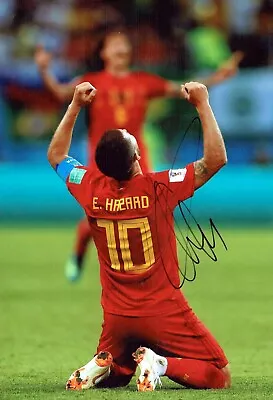 Eden HAZARD Signed Autograph 12x8 Photo AFTAL COA Belgium Football • £89.99