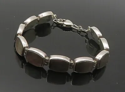 H. PIASSO NAVAJO 925 Silver - Vintage Abalone Shell Hinge Chain Bracelet- BT6683 • $111.10