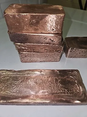 5+lb Copper Hand Poured 3-4 Bars Of Various Weights Pure • $49.99