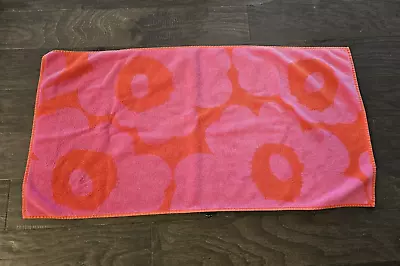 Marimekko Unikko Red Pink Floral Terry Cotton Hand Towel • $19.99