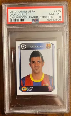 2010 Panini UEFA Champions David Villa Barcelona Sticker #225 PSA 8 MINT • $9.99