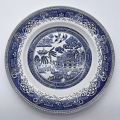 WASHINGTON POTTERY OLD WILLOW ENGLISH IRONSTONE 25cm DINNER PLATE • £5.99