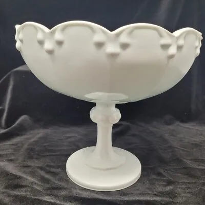 Vintage Milk Glass Footed Compote Bowl Pedestal White 8.5” Wide 7.5” Tall • $38.99