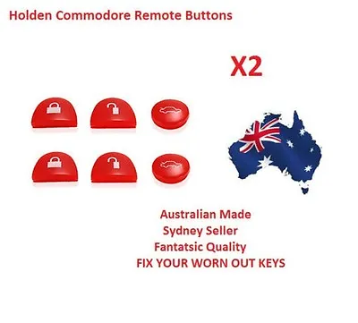 RED 2X Sets Key Remote Buttons Holden Commodore Key VS VT VX VY VZ WH WK WL • $4.55
