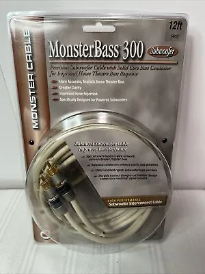 Monster Cable Bass 300 Subwoofer Cable 12ft 4M Subwoofer Interconnect Cable New • $39.95