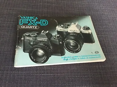 Original  Vintage Yashica FX-D Quartz Camera Instruction Book • £5