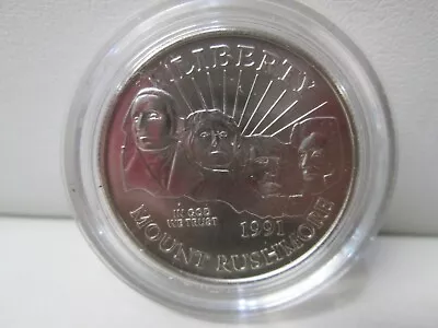 1991 Mount Rushmore UNCIRCULATED Half Dollar Commemorative Coin _ Capsule • $10.50