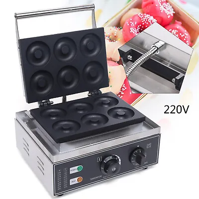 £110 • Buy Waffle Donut Maker Machine Black Commercial Nonstick 6 Slots Double Side Heating