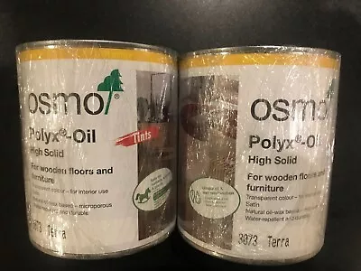 Osmo Polyx Hardwax Oil Tints Terra (3073) Satin - 2 X New Unopened 0.75L Cans • £45