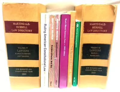 Lot Of VINTAGE LAW BOOKS Staging Judge Lawyer Attorney Office Martindale Hubbell • $49.95