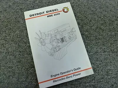 2002 Detroit Diesel Mercedes Benz MBE 4000 Engine Operator Maintenance Manual • $44.94