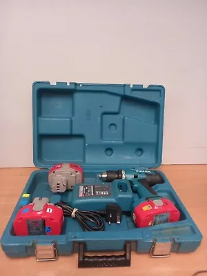 Makita  18v Cordless Hammer Driver Drill Charger 3 Batteries & Case (6391D) • £59.99