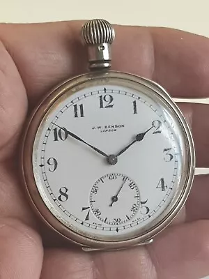 Victorian Antique Silver J.W.Benson Pocket Watch.  F.W.O. .  • £145