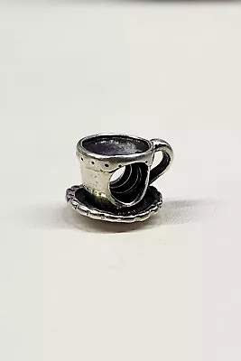 Authentic PANDORA Retired~Tea Cup And Saucer~Slide Charm 3g #790361 ALE 925 • £22.80