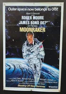 Moonraker Original Movie Poster - James Bond - Roger Moore  *Hollywood Posters* • $395