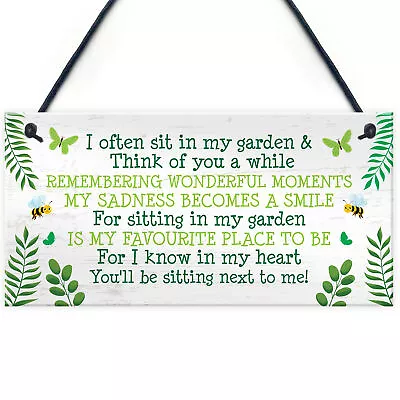 Memorial Plaque For Garden Hanging Wall Plaque Garden Memorial For Mum Dad Nan • £3.99