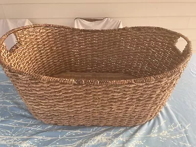 Vintage Extra Large Woven Basket Oval For Linen/ Laundry/ Storage • $150