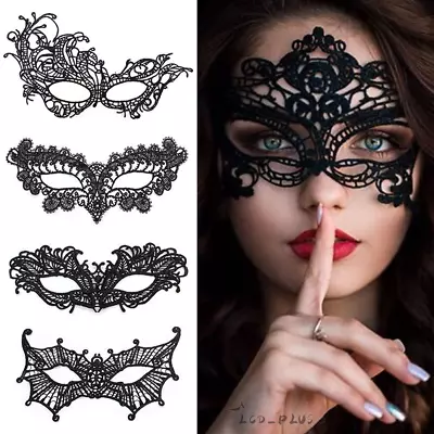 Sexy Women Black Lace Eye Face Mask Masquerade Party Ball Prom Halloween Costume • $4.24