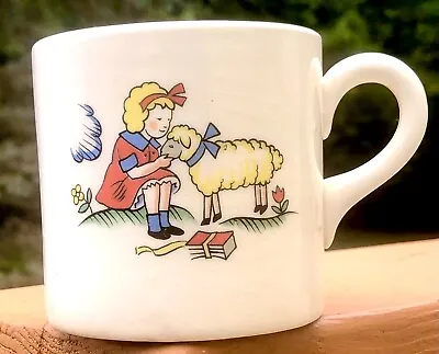 Vintage Mary Had A Little Lamb Nursery Rhyme Child's Cup Mug • $19.95