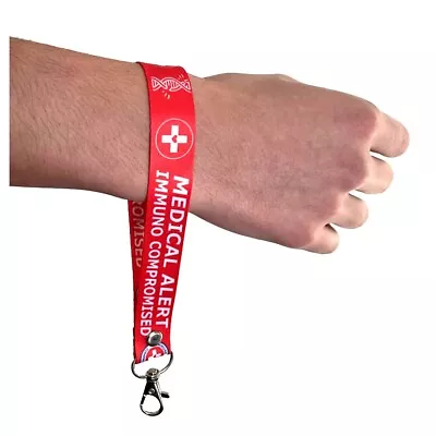 IMMUNE SYSTEM COMPROMISED Chain Keyring Luggage Tag Medical Alert • £4.69