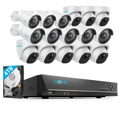 Reolink 5MP 16 Channel 4TB NVR Kit Outdoor PoE DIY CCTV Security Camera System • $470.79