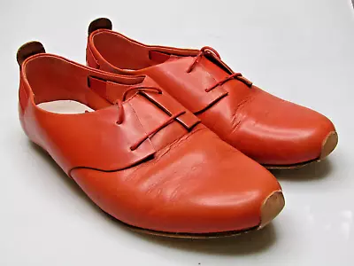 Women's CAMPER CMB Null Orange Leather Loafers Front Laces Shoes Sz 38 US 8 • £121.64