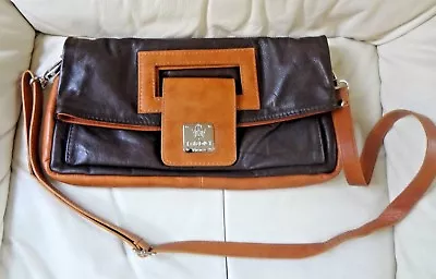 I Medici Firenze Brown Leather Flap Closure Crossbody Purse W/Removable Strap  • $65