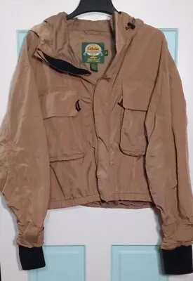 Cabellas Jacket Men's Size XL Regular Brown Dry Plus Outdoor Casual With Hoodie  • $34.99