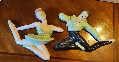 Vintage Ballet Dancers Mid Century Set Wall Art Decor Plaque Chalkware As-Is • $60