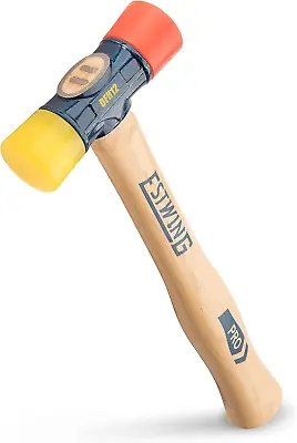 - DFH-12 Rubber Mallet - 12 Oz Double-Face Hammer With Soft/Hard Tips & Hickory  • $25.23